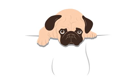 Sad pug wallpaper - Vector wallpapers - #17806