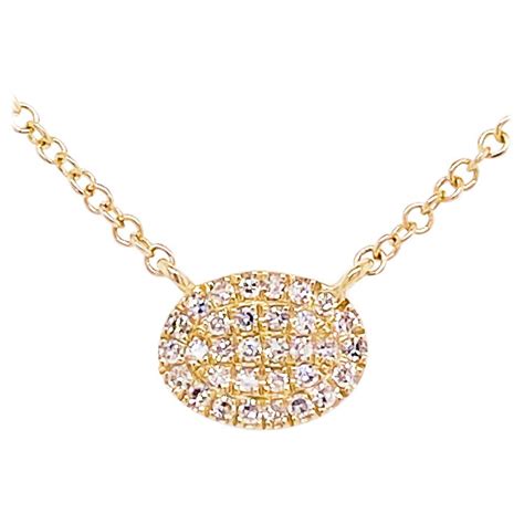 Gold Diamond Disk Necklace 14 Karat Gold Round Diamond Accent Engraving Disk For Sale At 1stdibs