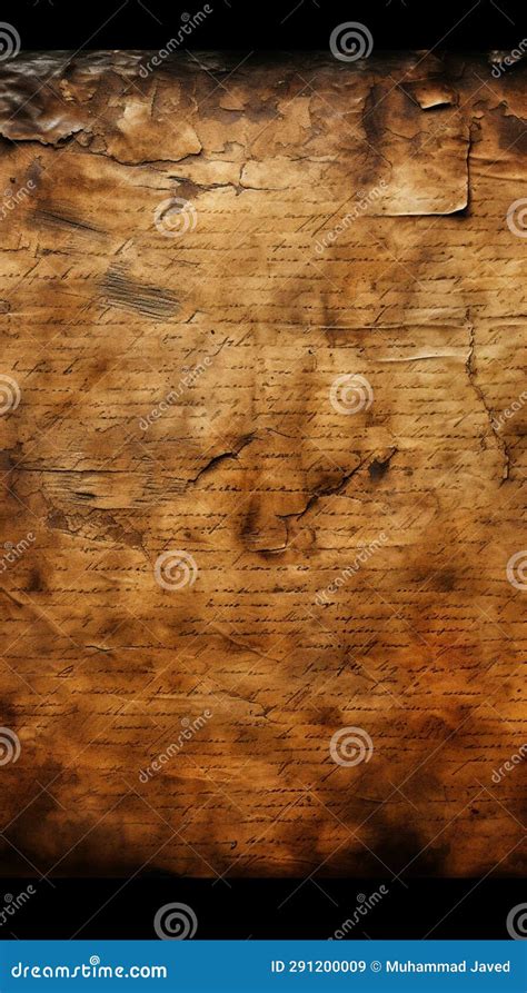 Aged Manuscript Texture With Weathered Shadowy Edges Stock