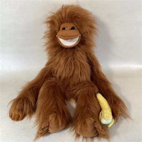 B M Orangutan Large Fluffy Soft Plush Hand Puppet Toy Full Body