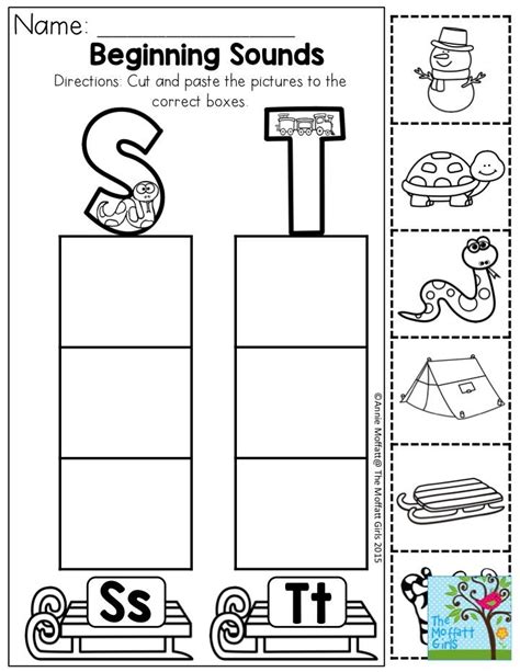 Beginning Sounds Cut And Paste Worksheets Free Printable Beg