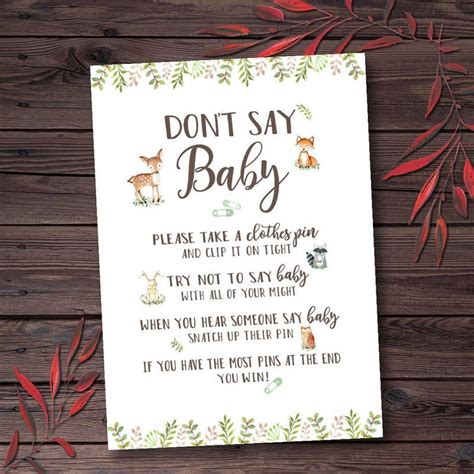 Printable Don T Say Baby Game Printable Baby Shower Games