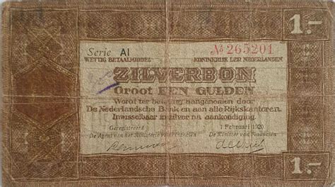 Niederlande 1 Gulden 1920 Banknote III MA Shops