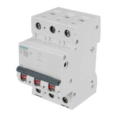 Siemens 63A Triple Pole 10kA C Curve MCB 5SL4363 7MB CEF