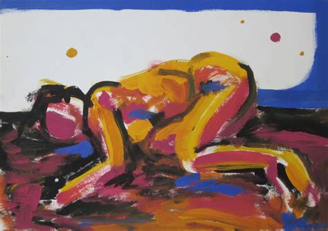 Roland Schmidt Akt In Gouache Nude In Gouache