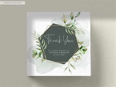 Ensemble De Cartes D invitation élégantes Feuilles Aquarelle PSD Premium