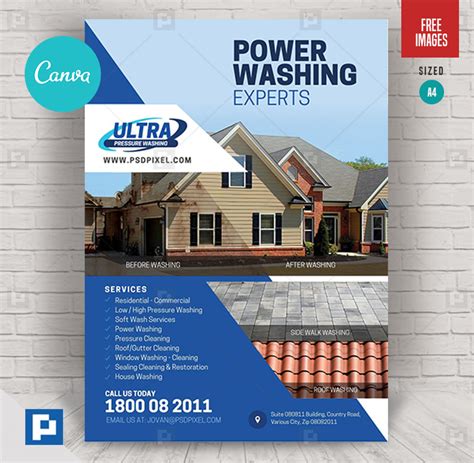 Power Washing Services Canva Flyer - PSDPixel