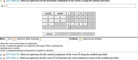 Solved Problem A Displacement Vector D Dxi Dyj Chegg