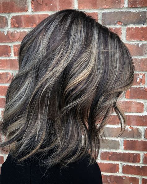 60 Ideas of Gray and Silver Highlights on Brown Hair | Grey hair dye ...