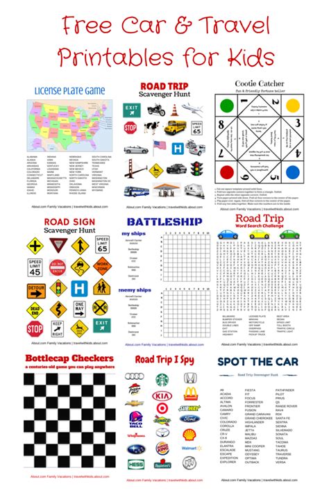 Road Trip Activities Printables