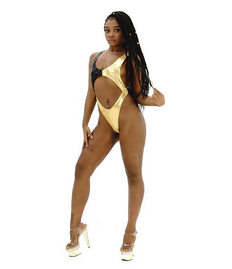 Sexy Gold & Black Model Stripper Outfit Exotic Dancewear Pole - Etsy