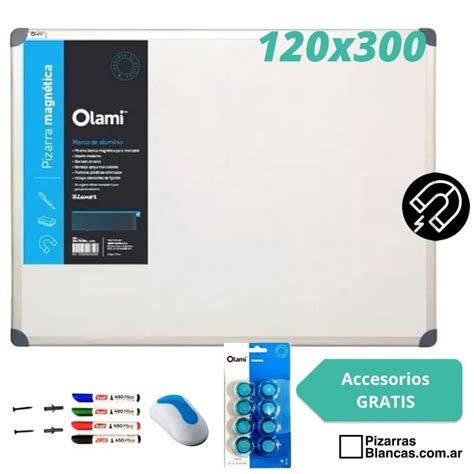 Pizarra Blanca Magnética Olami 120x300 Librería PB Pizarras Blancas