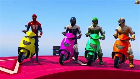 SpiderMan And Motorcycles Challenge HOMEM ARANHA E MOTOQUEIROS NO