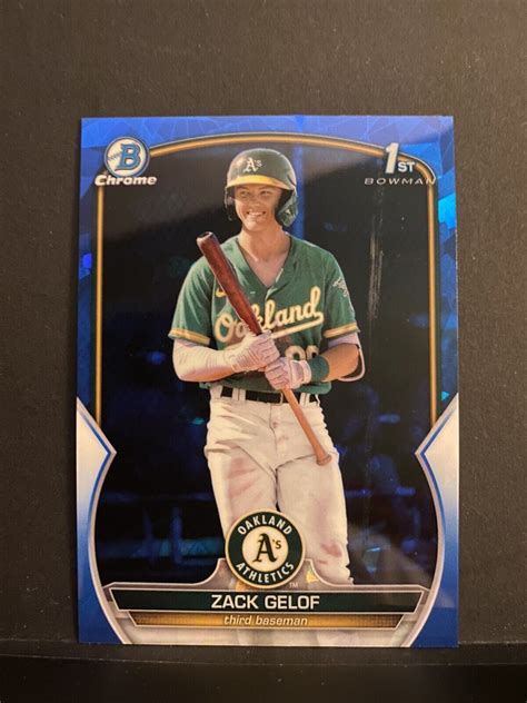 Zack Gelof 2023 1st Bowman Chrome RARE SAPPHIRE Refractor Rookie Card