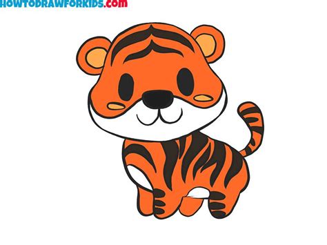 How to Draw a Cartoon Tiger - Easy Drawing Tutorial For Kids | Tiger ...