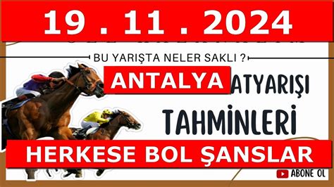 19 kasım 2024 salı Antalya At Yarışı Tahminleri At Yarışı Yorumlar