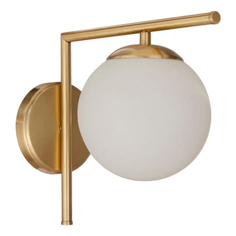 Luz Desing Aplique World Dorado Apto Led Pared Deco Globo Opal Cm