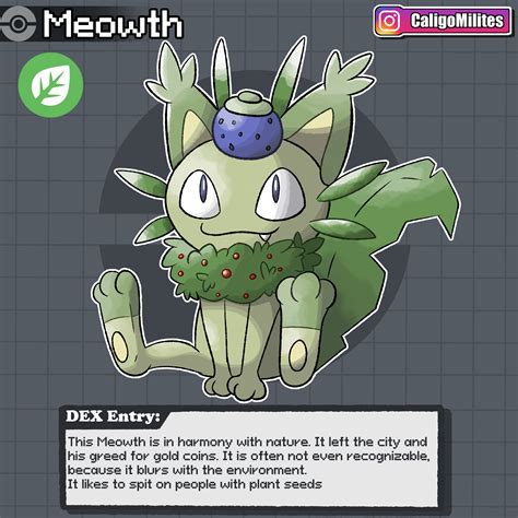 Grass Type Meowth Fakemon Pokemon R Fakemon