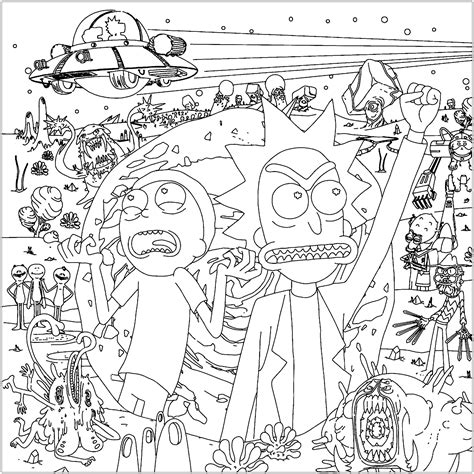 Rick and Morty: Lost in Space - TV show Coloring Pages for Adults ...