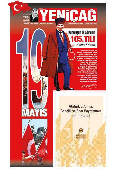 Türkiye de Yeni Çağ Gazetesi 19 Mayıs 2024 Pazar Günü Manşeti