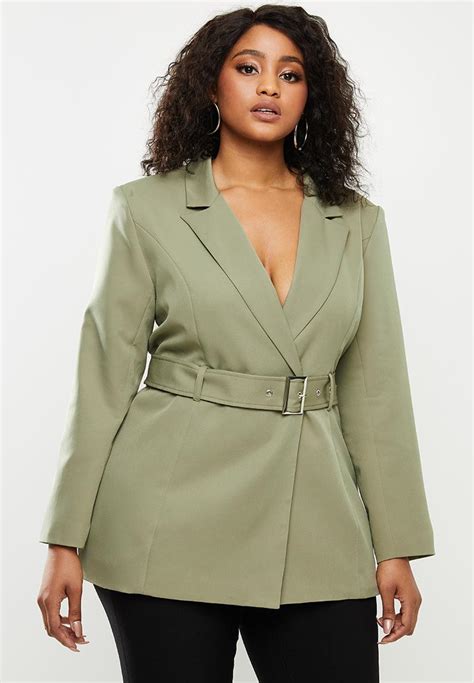 Plus Belted Tailored Jacket Mint Missguided Jackets And Coats