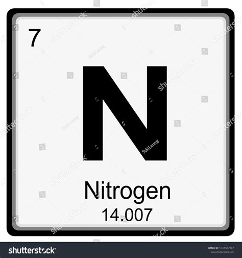 Nitrogen Atomic Number Mass Number Stock Illustration 1937507947