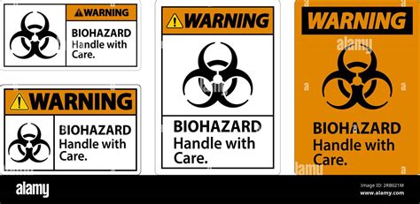 Biohazard Warning Label Biohazard Handle With Care Stock Vector Image