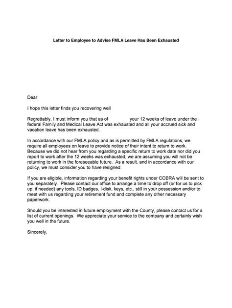 Fmla Letter Templates Fmla Exhausted Letter Template