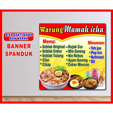 Jual Cetak Spanduk Makanan Minuman Banner Makanan Warung 100 X 100 Cod