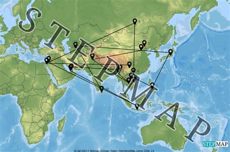 Stepmap Asien Rundreise Landkarte F R Asien