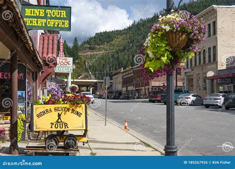 The Historic Mining Town In The Silver Valley Of Wallace Idaho Usa