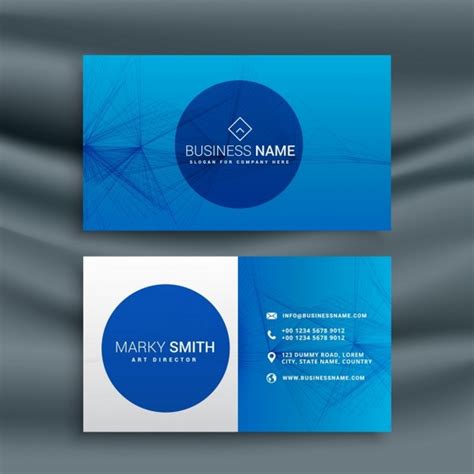 Free Vector Business Card Blue Color