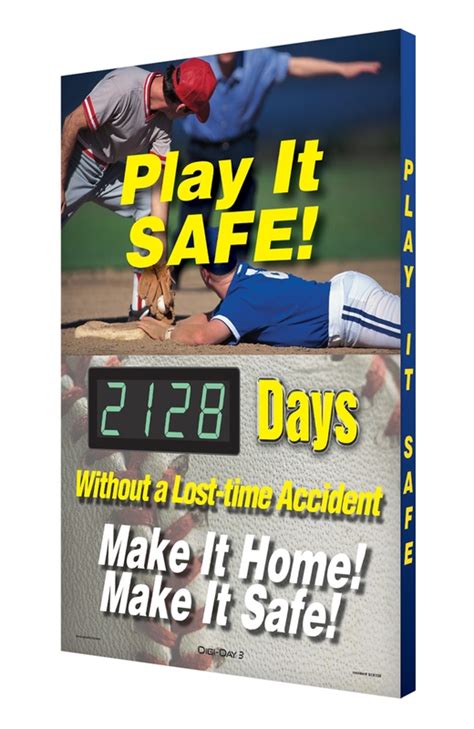 Digi Day® 3 Electronic Safety Scoreboards Play It Safe Days