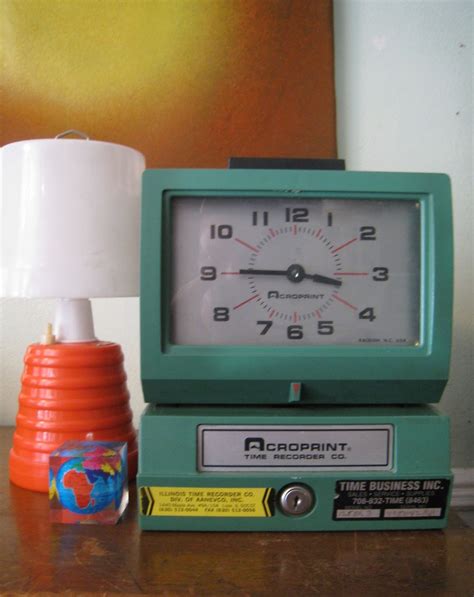 Vintage Time Punch Clock Working Condition With Time Cards And