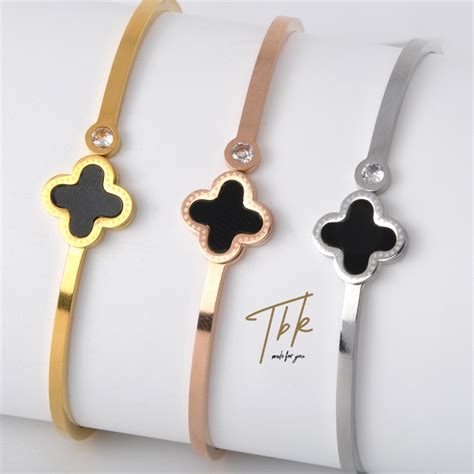 Tbk 4 Leaf Clover Bangle Bracelet For Women Accessories Fashion