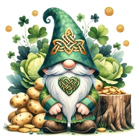 Premium Psd Cute Gnome St Patricks Day Clipart Illustration