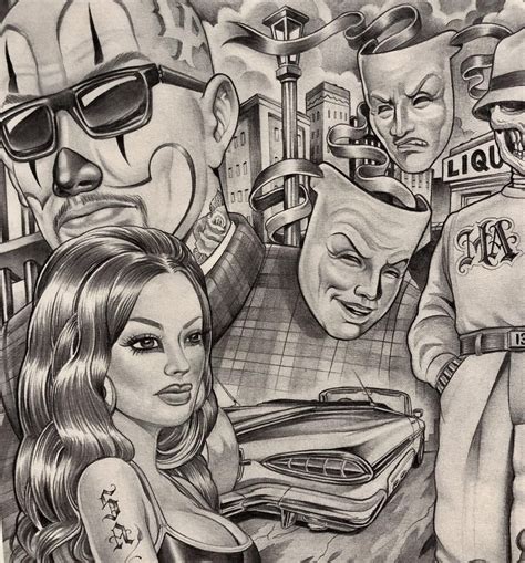 Chicano Style Cartoon Drawings Jamie Paul Smith