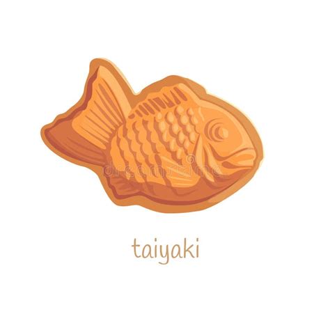 Cartoon Taiyaki Japanese Food Vector Isolated On White Background