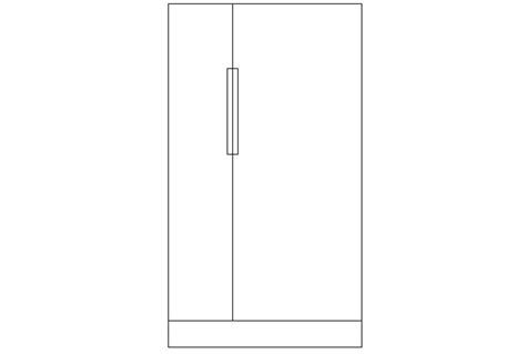 Refrigerator Elevation 2d Cad Blocks In Autocad Dwg File Cadbull