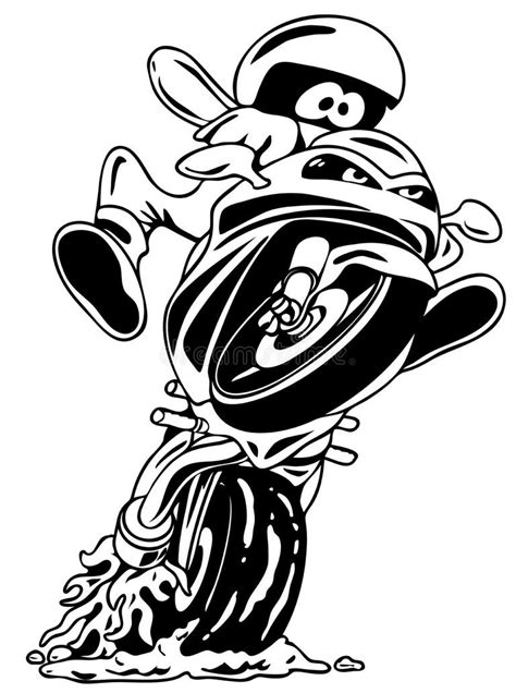 Motorcycle Wheelie Cartoon Stock Illustrations 64 Motorcycle Wheelie