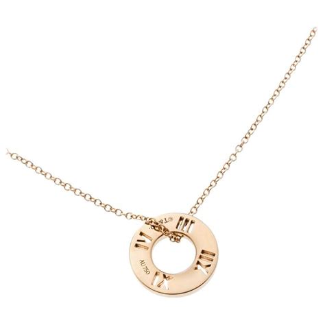 Tiffany And Co Atlas Pierced Diamond And 18k Rose Gold Pendant