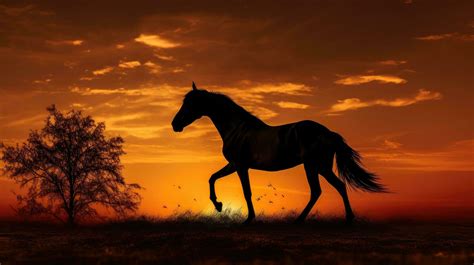 Horse silhouette during sunset 27104981 Stock Photo at Vecteezy