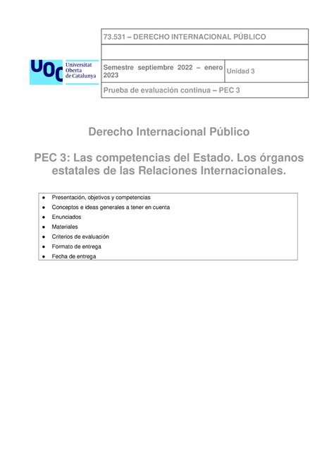 Pec 3 Derecho Internacional Público 73 DERECHO INTERNACIONAL