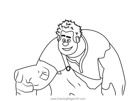 Smiling Wreck It Ralph Coloring Page for Kids - Free Wreck-It Ralph ...