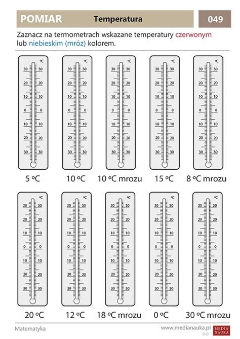 Karta pracy Temperatura medianauka pl Sınıf