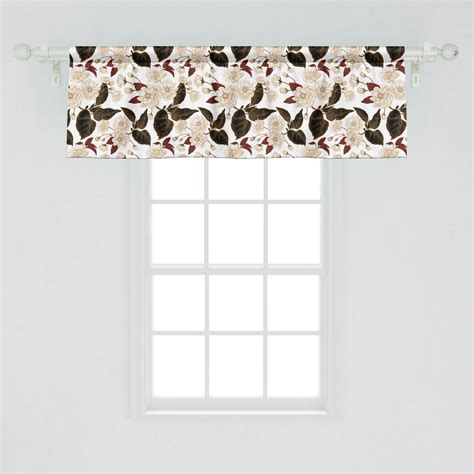 Ambesonne Floral Window Valance Chinese Plum Flowers Branches Eastern