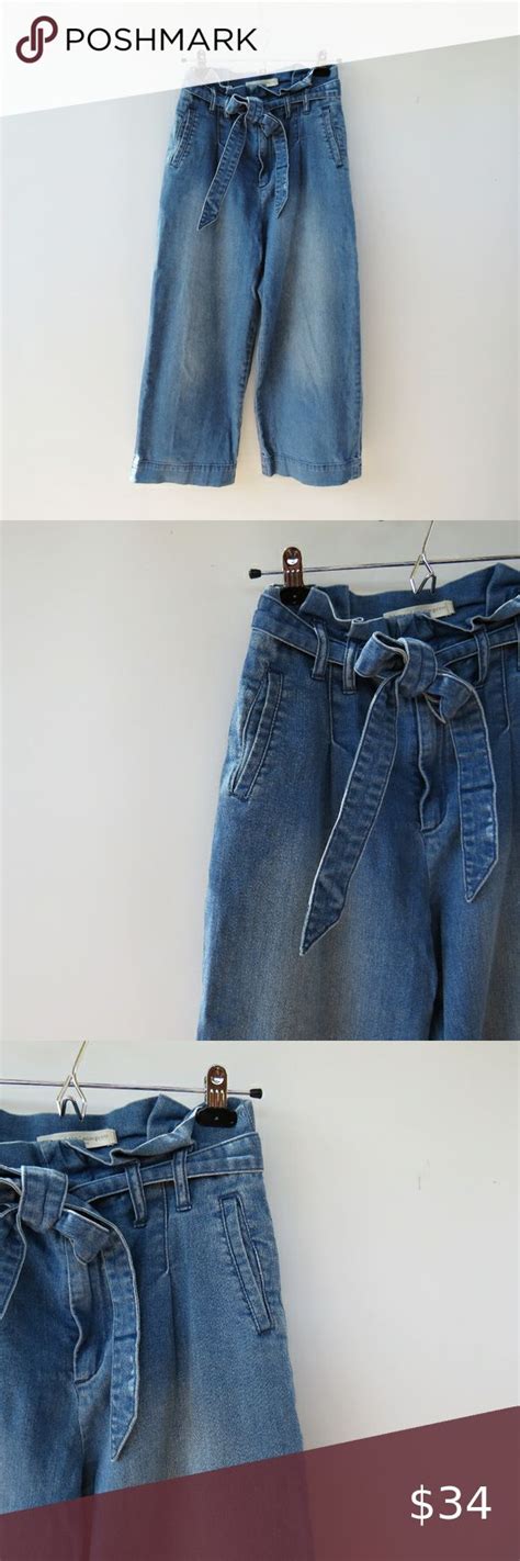 Anthro Pilcro And The Letterpress Paper Bag Waist Wide Leg Jeans Size 2