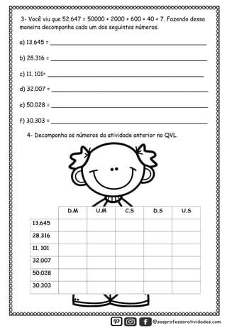 Atividades Centena Dezena E Da Unidade De Milhar Learnsteer