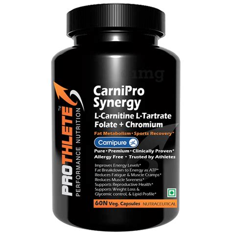 Prothlete Carnipure Synergy L Carnitine L Tartrate Folate Chromium