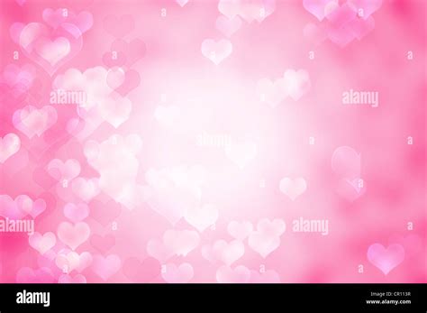 Beautiful Abstract Pink Romantic Background With Hearts Stock Photo Alamy